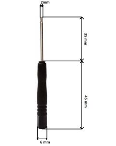 Tecla de fenda plana de 2mm