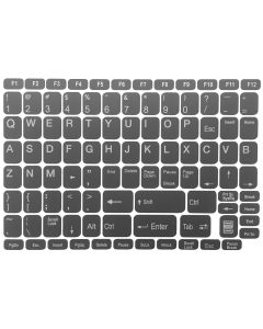 N50 Adesivos de Teclado - Fundo cinza escuro - grande conjunto - 12,5mm x 0,5mm