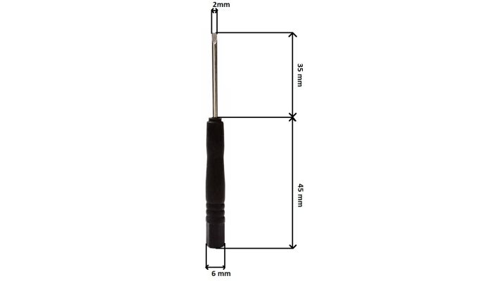 Tecla de fenda plana de 2mm